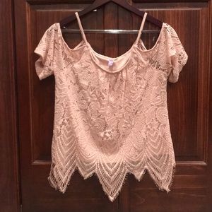 Ayla Francisca Blush Open Shoulder Tanktop- Alya brand